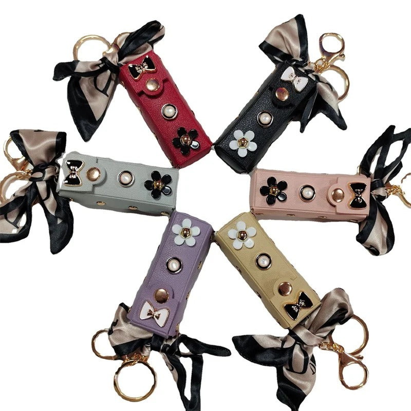 Fashionable mini lipstick holder keychain decoration bag