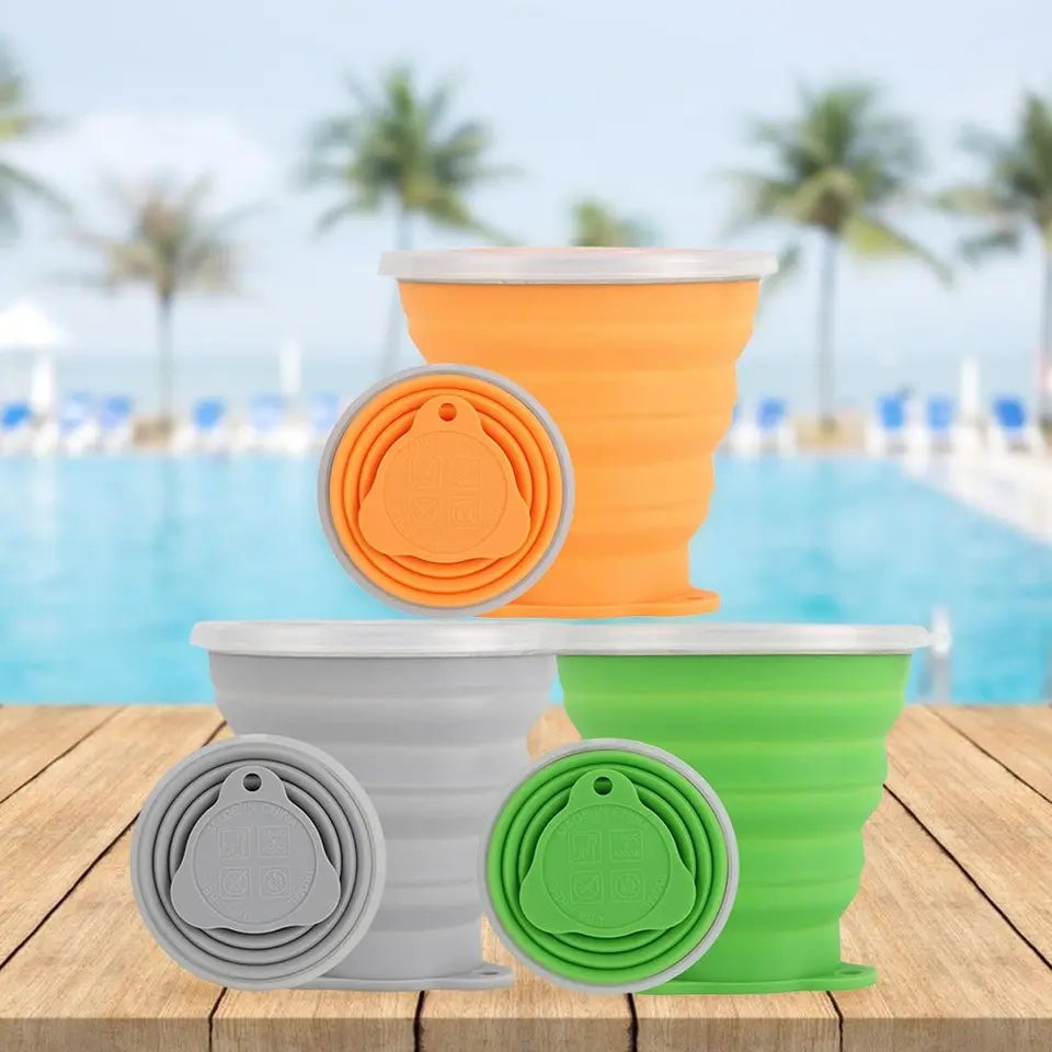 3 pcs Portable Silicone Cup for Travel