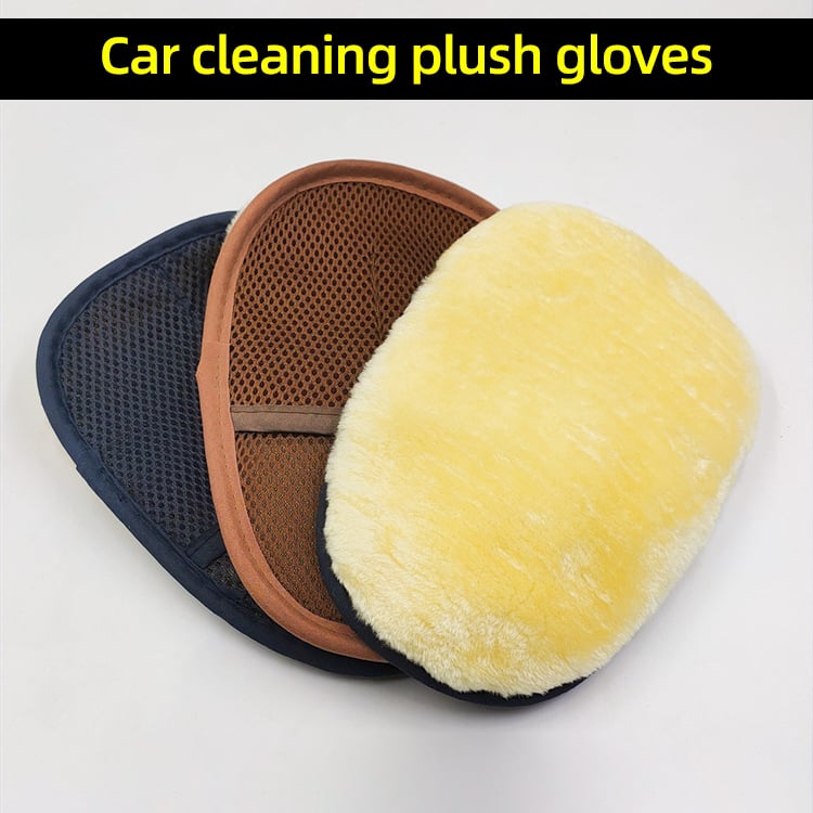 Single Sided Thickened Car Wiping Plush Bear Paw Faux Wool Car Wash Gloves