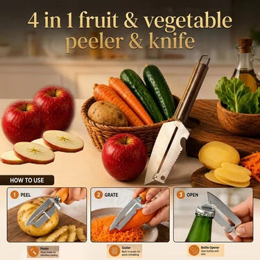 4 In 1 Fruit & Vegetable Peeler & knife