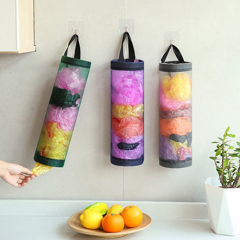 Mesh Hanging Storage Dispensers Recycling Folding Grocery Bags ( Pack of 2)