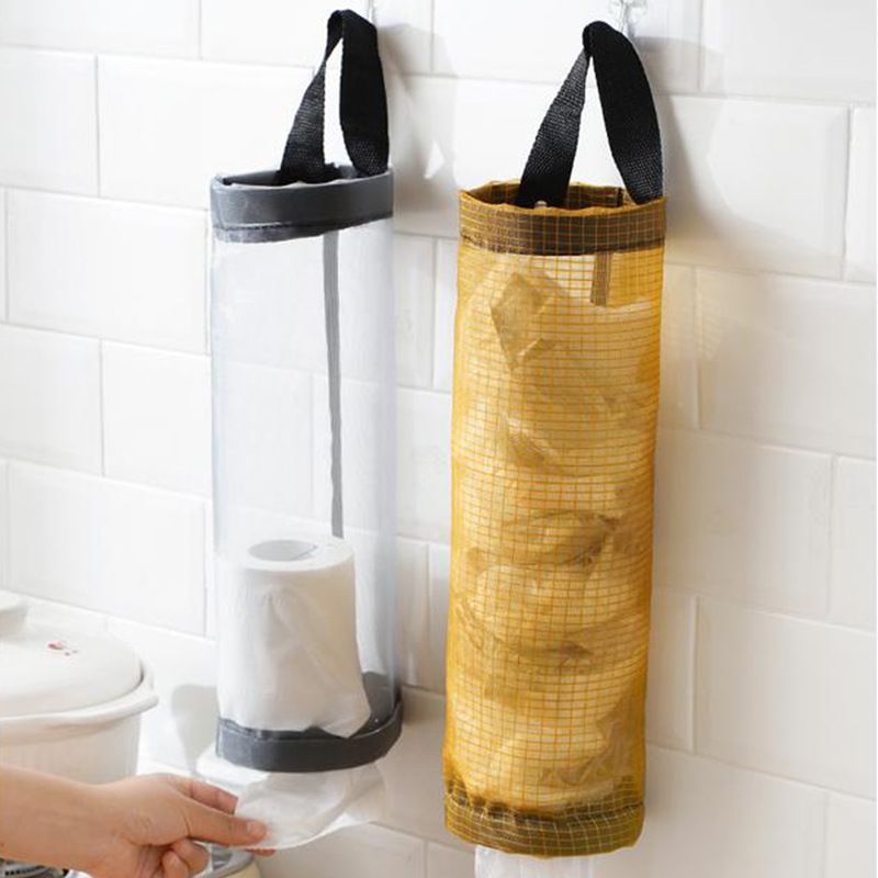 Mesh Hanging Storage Dispensers Recycling Folding Grocery Bags ( Pack of 2)