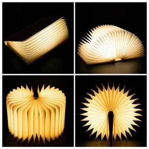 Rechargeable Wooden Folding Light Book