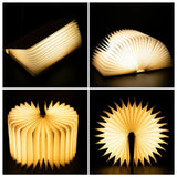 Rechargeable Wooden Folding Light Book