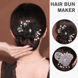 Flower Bow Hair Bun Maker For Women