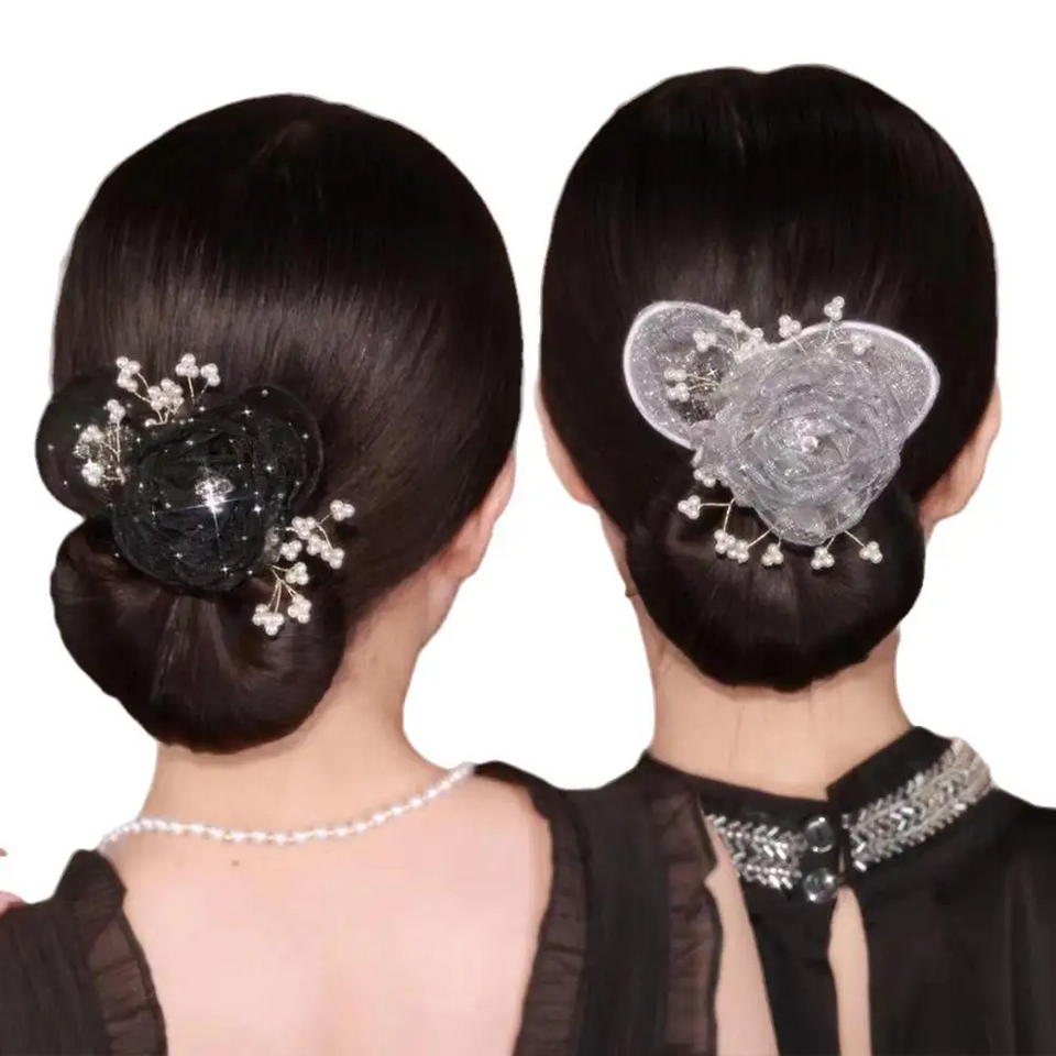 Flower Bow Hair Bun Maker For Women