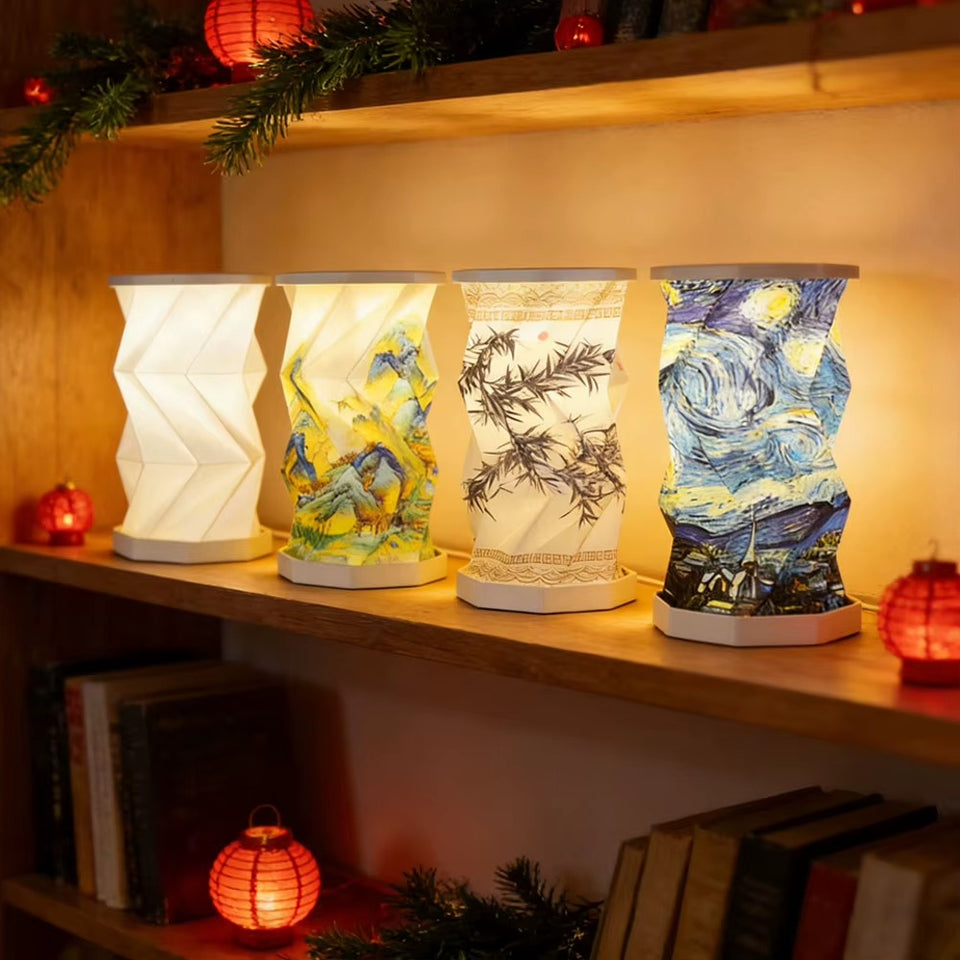 Paper Lantern Portable Rechargeable Dimmable Night Light Table Lamp