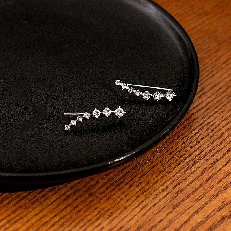 Long Rhinestone Seven-Star Ear Hook Earring Female