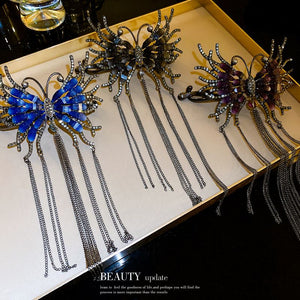 Black Butterfly Metal Claw Hair Clip With Hair Pins