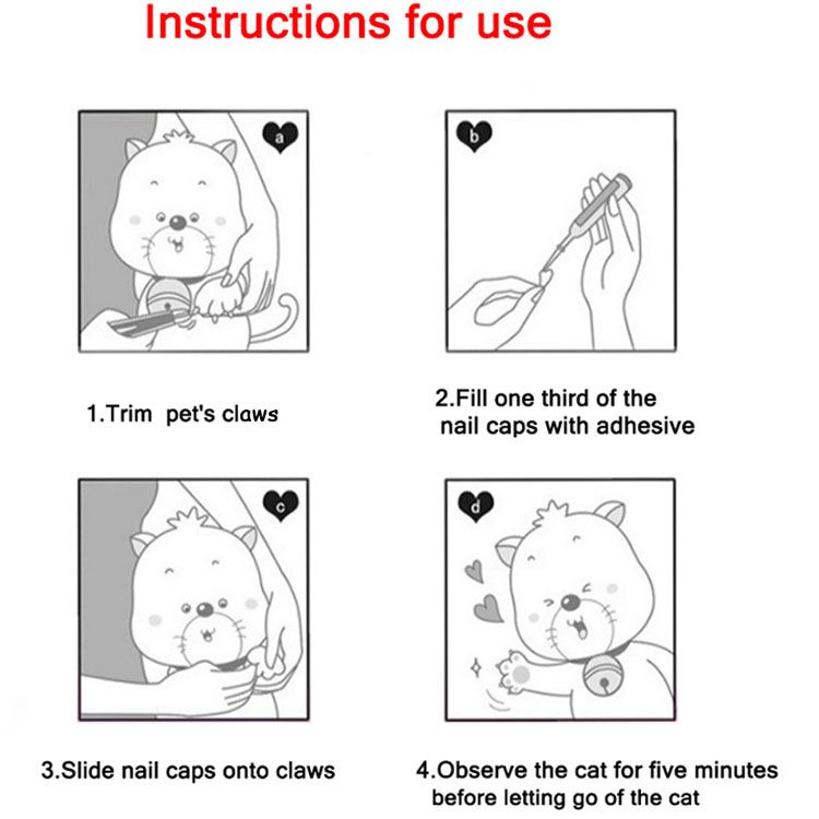 Colorful Soft Plastic Cat Nail Caps (PACK OF 20)