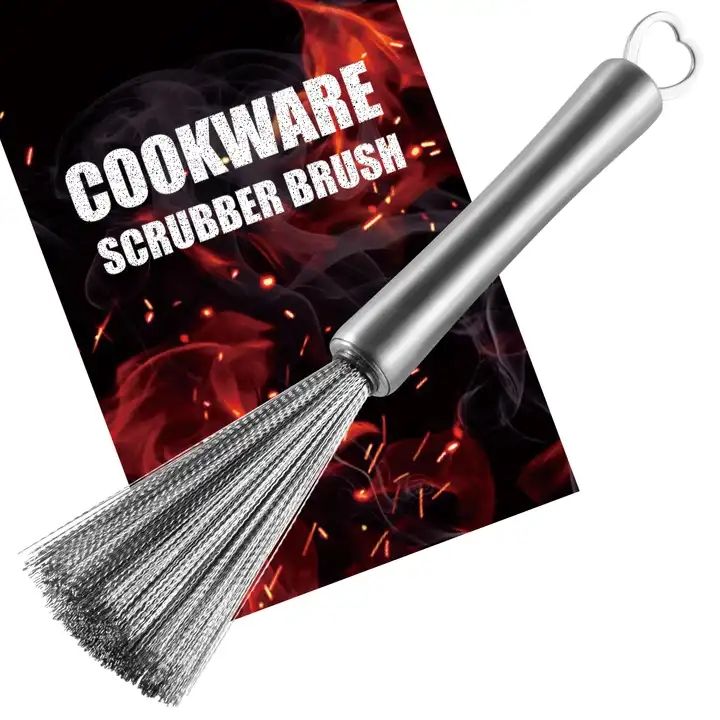 Stainless Steel Pot cleaning Brush with long handle