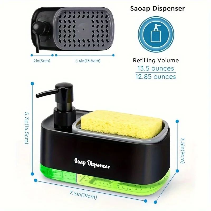 3 In 1 Hand and Dish Soap Dispenser Set