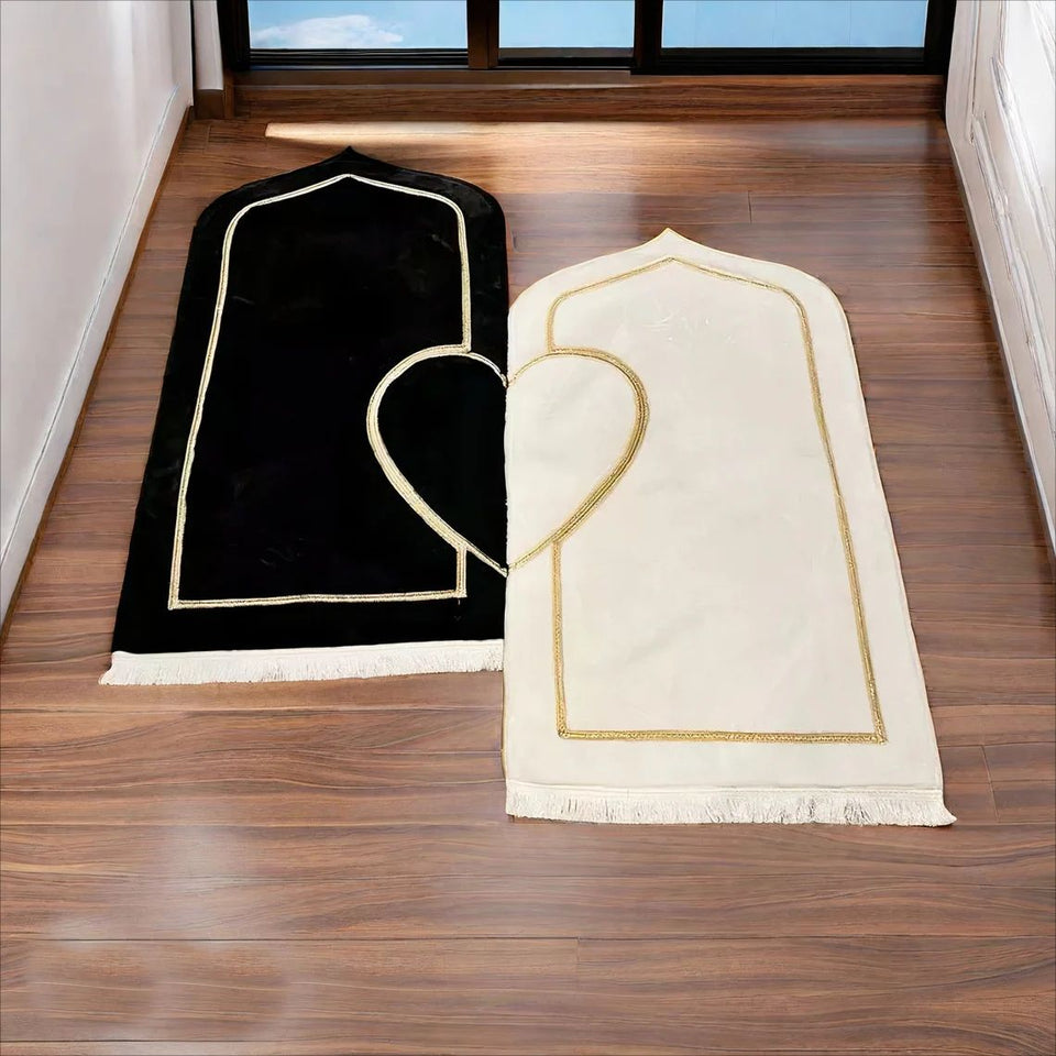 Luxury Heart Shape Jaye Namaz Set For Couple