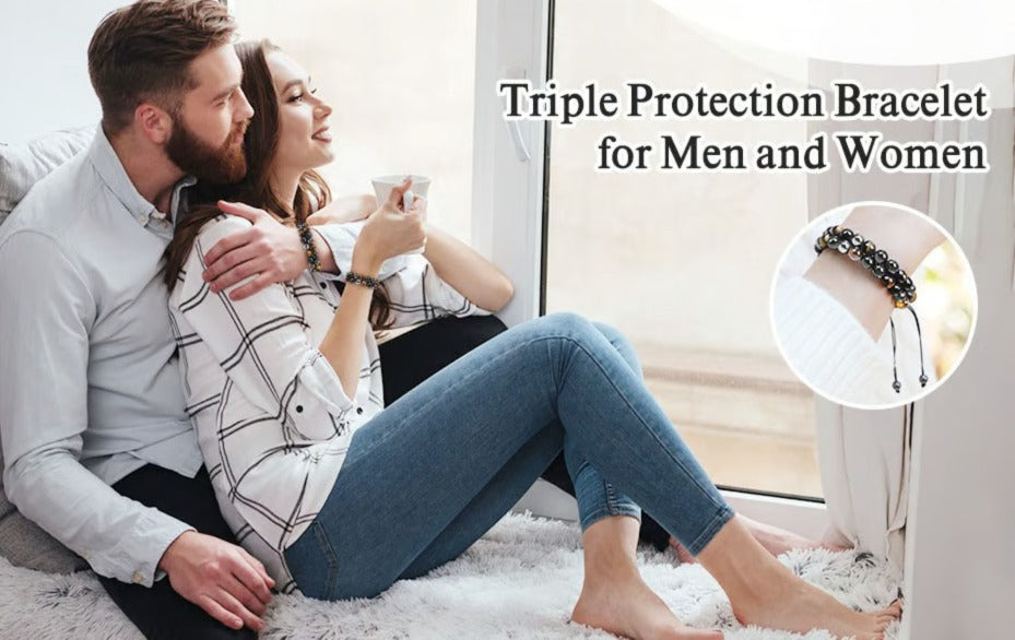 Triple Protection Bracelet-Genuine Tigers Eyes for men and women