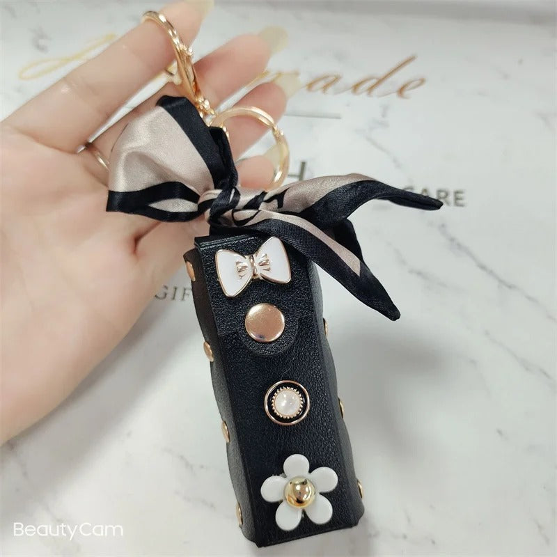Fashionable mini lipstick holder keychain decoration bag