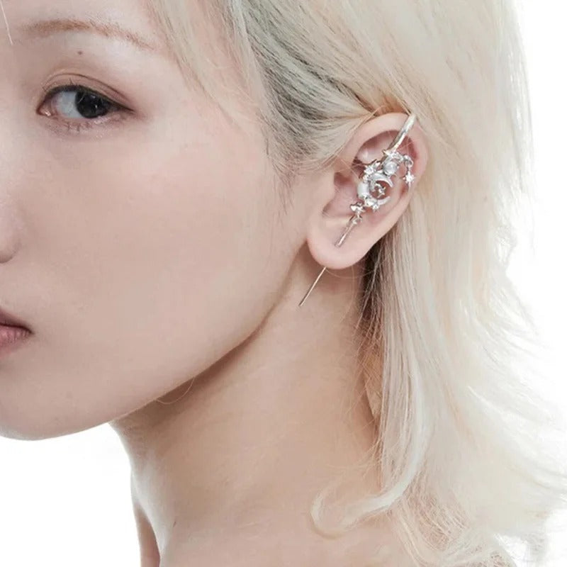 Moon Ear Hook Needle Earring
