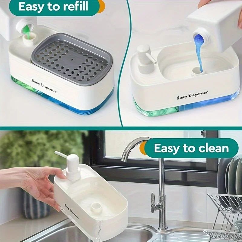 3 In 1 Hand and Dish Soap Dispenser Set