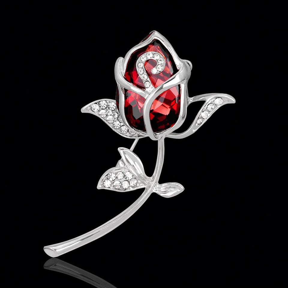 Rose Flower Shape With Pink Tulip Opal Brooch for Women