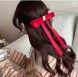 Large Long Fabric Bow Hair Claws for Women Girls