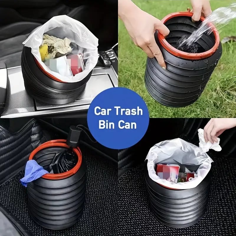 PORTABLE FOLDABLE CAR TRASH BIN CAN