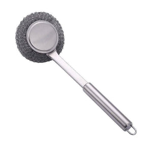 Stainless Steel Dish Cleaner Scrubber with Steel Handle