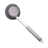 Stainless Steel Dish Cleaner Scrubber with Steel Handle