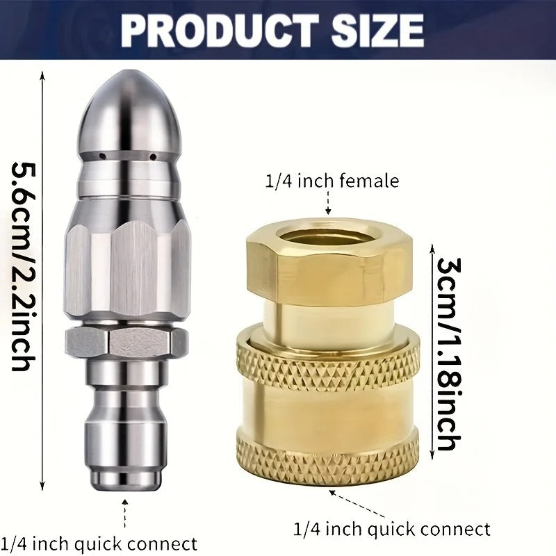 Pressure Washer Sewer Jet Nozzle Complete Set