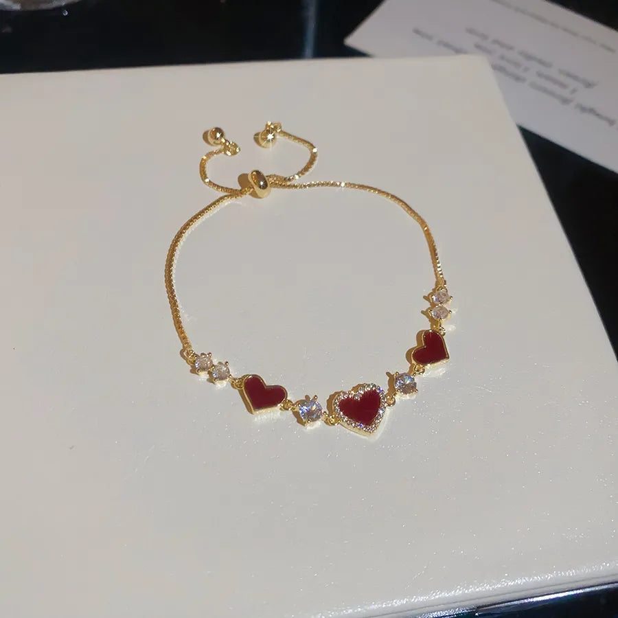 zirconia heart-shaped bracelet