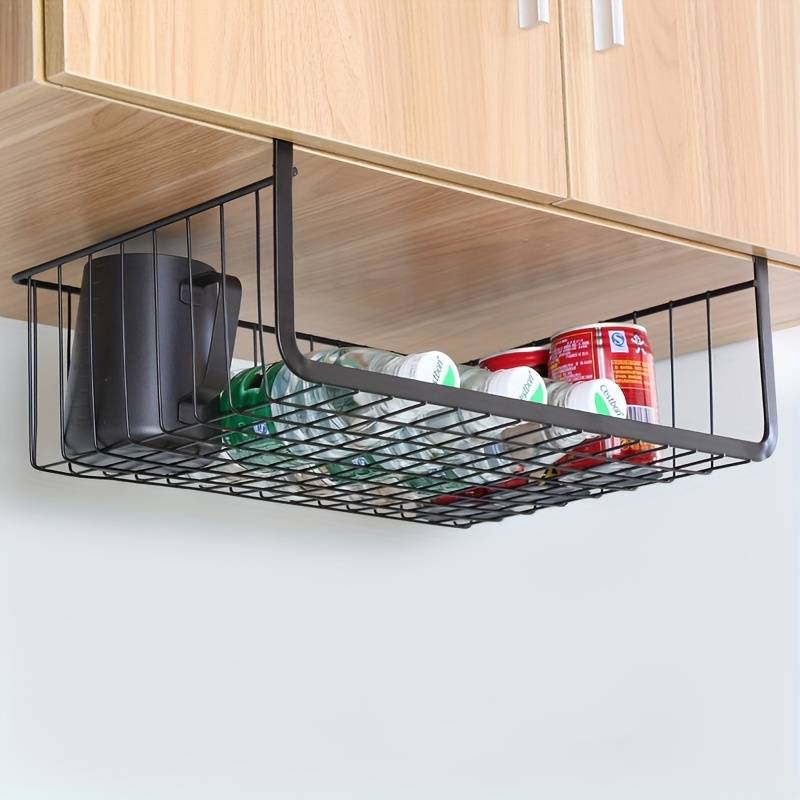 Metal Kitchen Cabinet Under Hanging Shelf Organizer