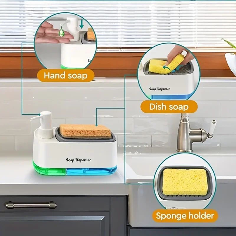 3 In 1 Hand and Dish Soap Dispenser Set
