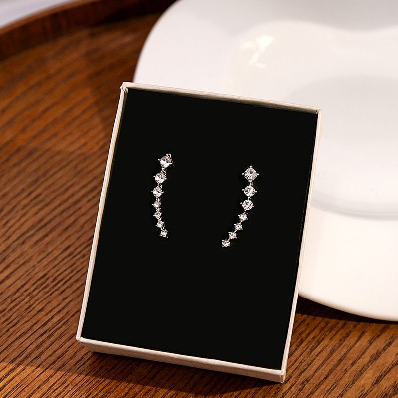 Long Rhinestone Seven-Star Ear Hook Earring Female