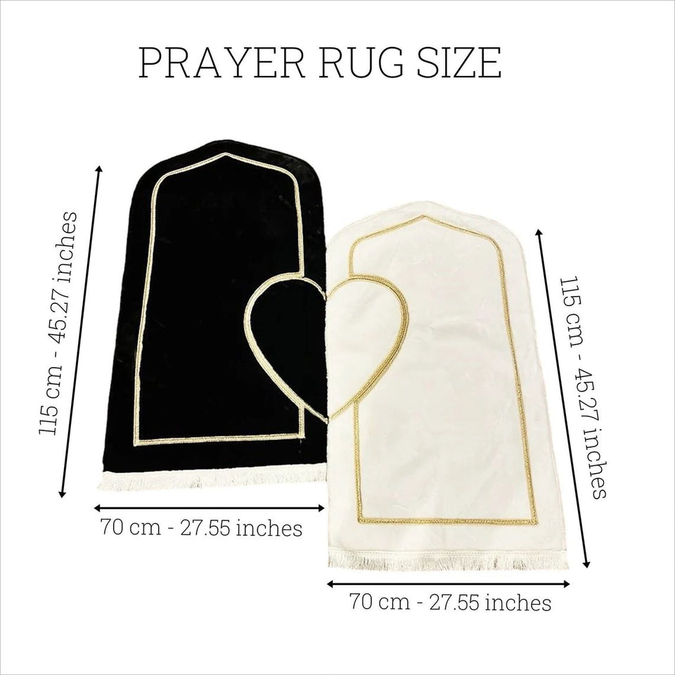 Luxury Heart Shape Jaye Namaz Set For Couple