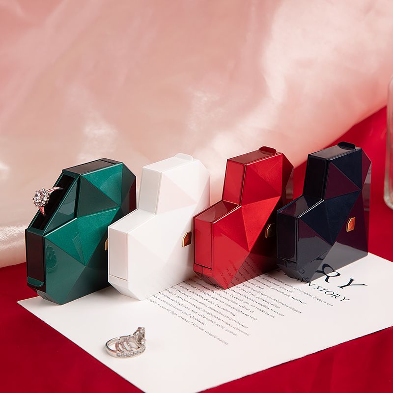 Diamond Heart-shaped Ring Gift Box For Wedding Proposal