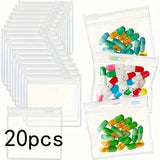 (Pack of 20)Reusable Pill Bags And  Small Plastic Bags For Jewelry