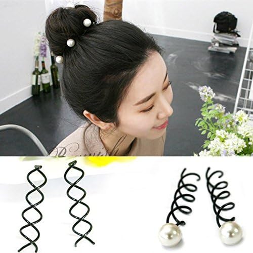 Pearl Spiral Spin Screw Bobby Pin Hair Clip