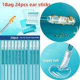 24 pcs Reusable Ear Wax Cleaner Soft Silicone Sticks
