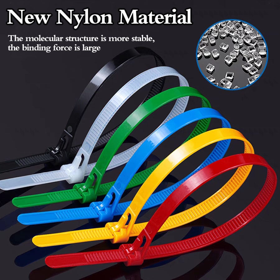 Buckle Self-locking Premium Nylon Cable Wire Ties (Pack of 100)