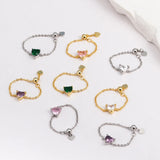 Heart Pull-out Chain Adjustable Rings For Women