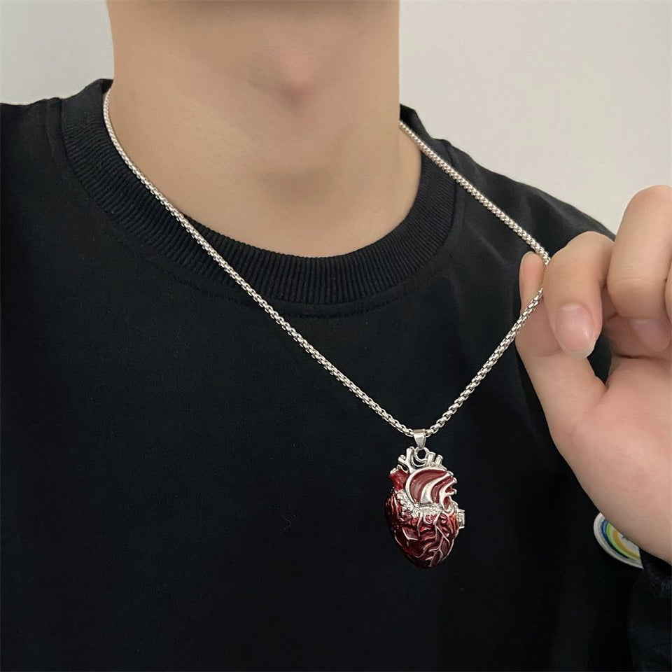 Vintage Style Fashion Beating Heart Pendant Necklace