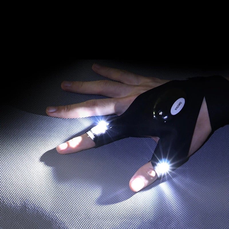 New Black Outdoor LED Flashing Gloves