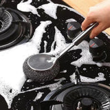 Stainless Steel Dish Cleaner Scrubber with Steel Handle