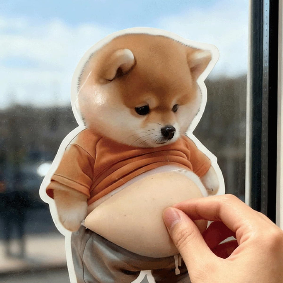 Decorative 3D Stickers for Kids Dog Squeeze Belly Decals