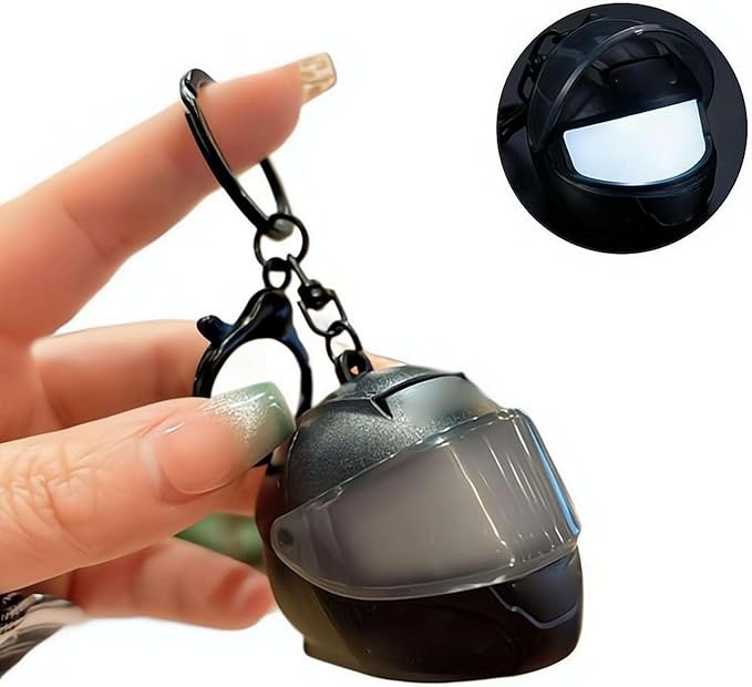 3D Mini Glowing Helmet Keychain