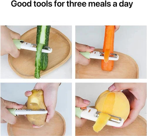 2 in 1 Stainless Steel Fruit and Vegetable Peeler Dual-Use Knife