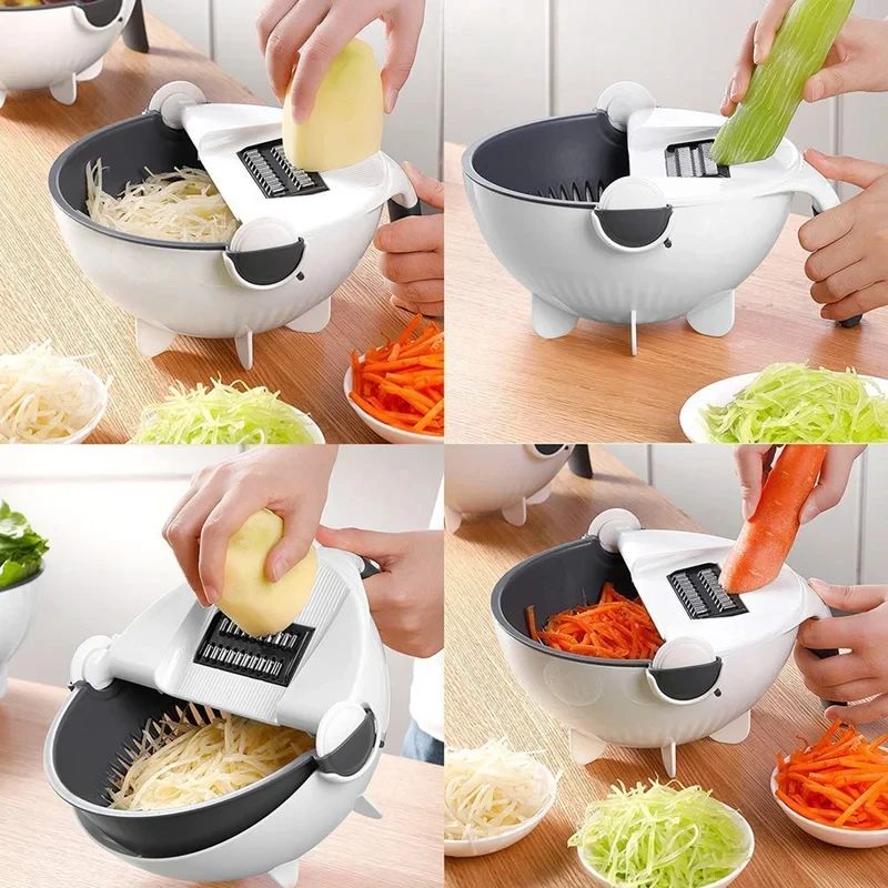 9 in 1 Multifunction Vegetable Cutter With Drain Basket