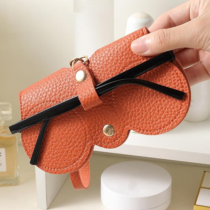 Portable Soft Leather Sunglasses Bag