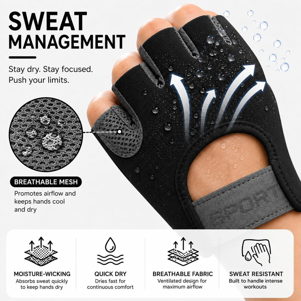 Anti-Slip Half Finger Workout Gloves