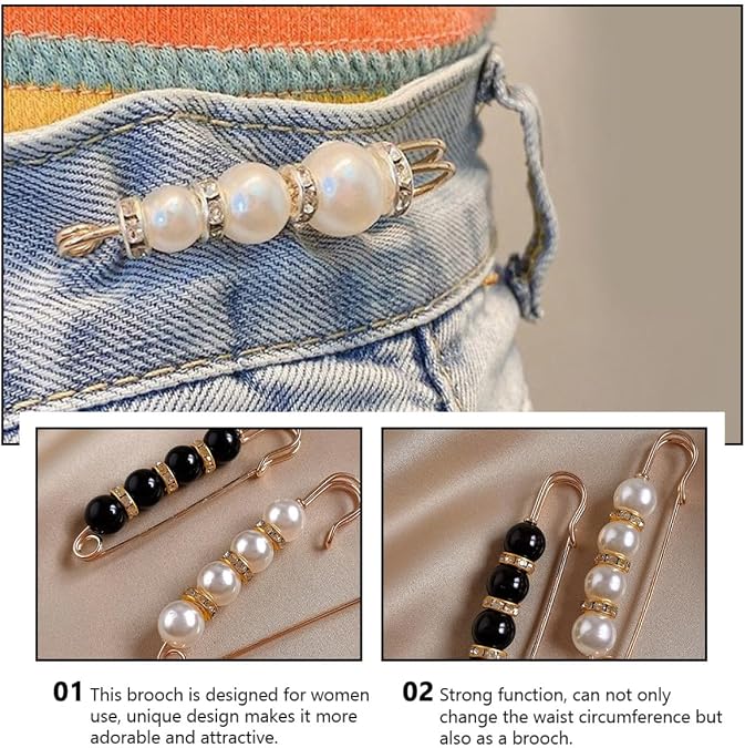 WOMEN'S ARTIFICIAL PEARL WAIST ADJUSTER CLIPS