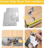 Stainless Steel Cabinet Door Hinge Repair Plate Kit