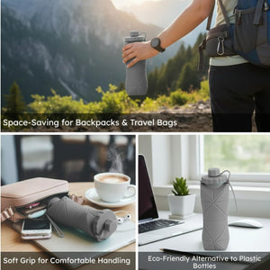Large Capacity Silicone folding water bottle
